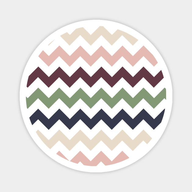 Chevron pattern - muted floral colors Magnet by MeowOrNever